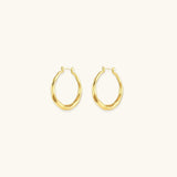 Aire Textured Gold Hoop Earrings - Earrings