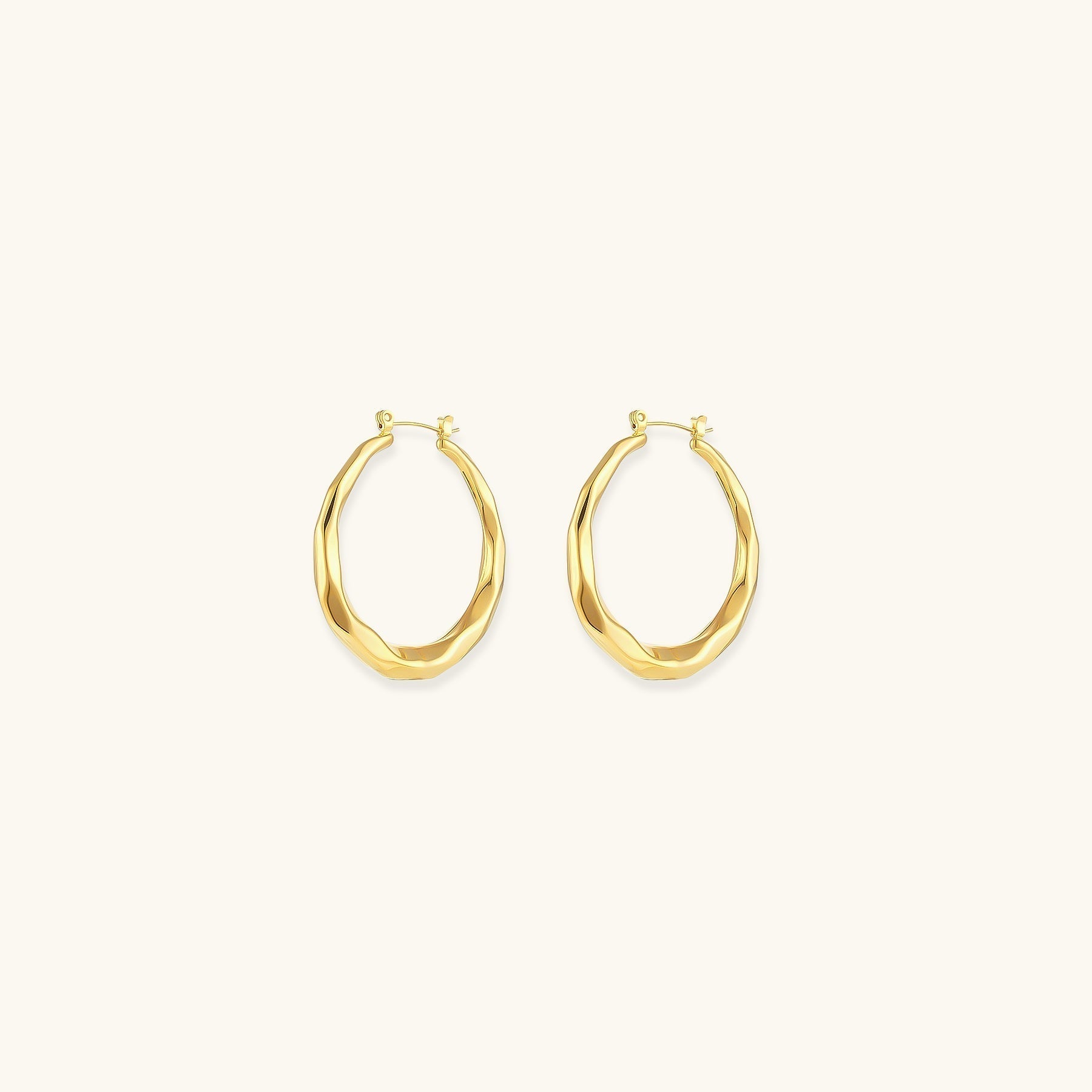 Aire Textured Gold Hoop Earrings - Earrings
