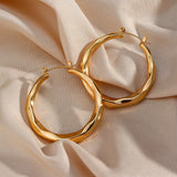 Aire Textured Gold Hoop Earrings - Earrings