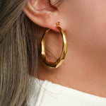 Aire Textured Gold Hoop Earrings - Earrings