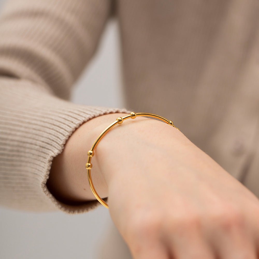 Alora Minimalist Gold Bangle - Bangle Bracelets