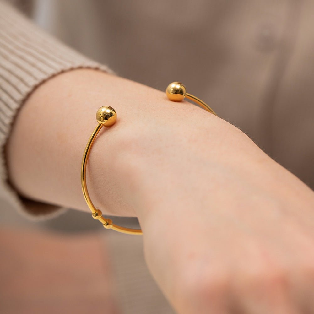 Alora Minimalist Gold Bangle - Bangle Bracelets