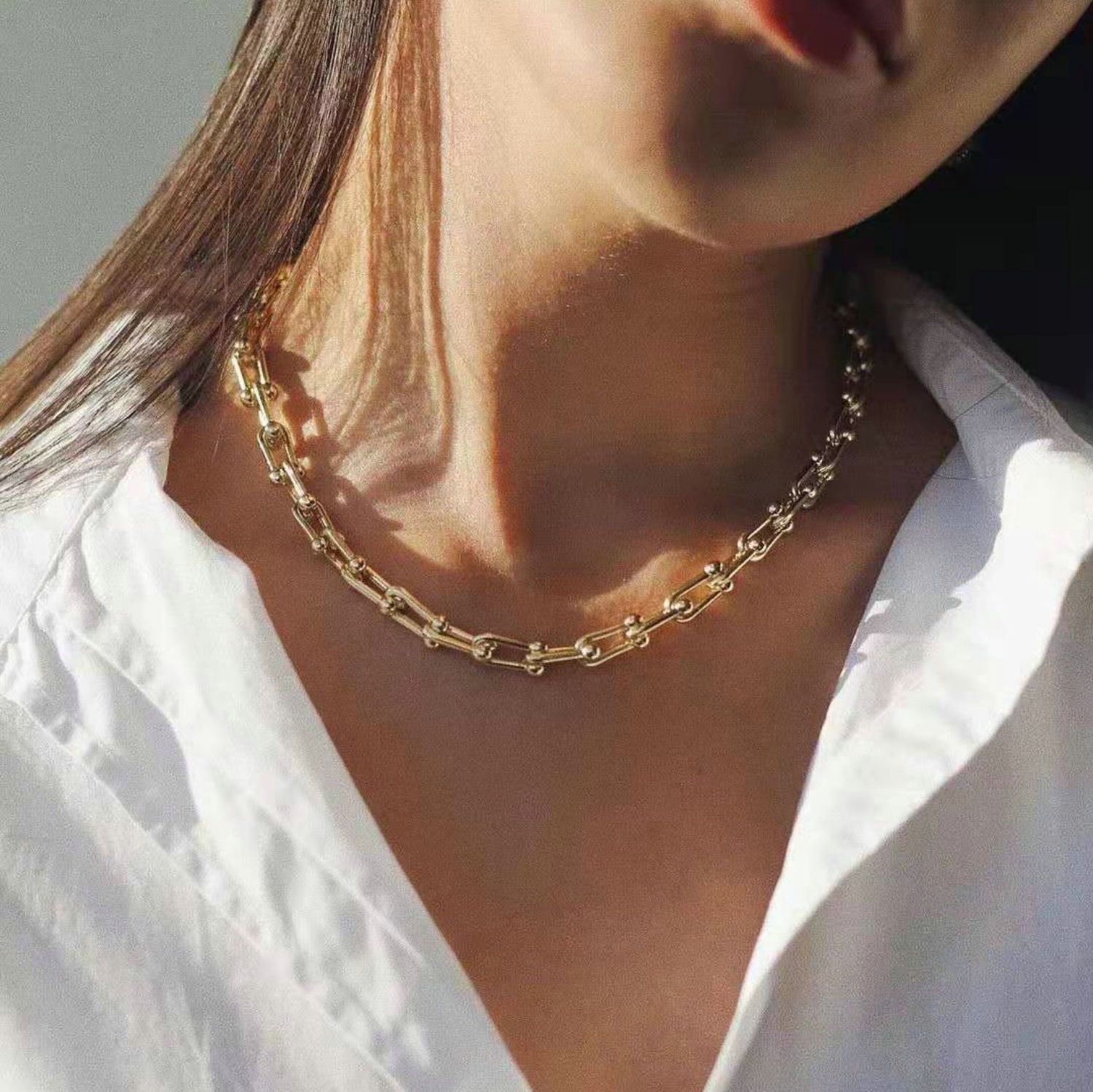 Aria Bold Link Chain Necklace - Chain Necklaces