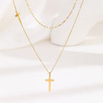 Aria Layered Cross Pendant Necklace - Pendant Necklaces
