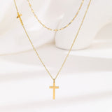Aria Layered Cross Pendant Necklace - Pendant Necklaces