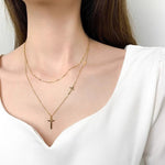 Aria Layered Cross Pendant Necklace - Pendant Necklaces