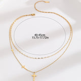 Aria Layered Cross Pendant Necklace - Pendant Necklaces