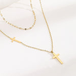 Aria Layered Cross Pendant Necklace - Pendant Necklaces