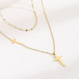 Aria Layered Cross Pendant Necklace - Pendant Necklaces