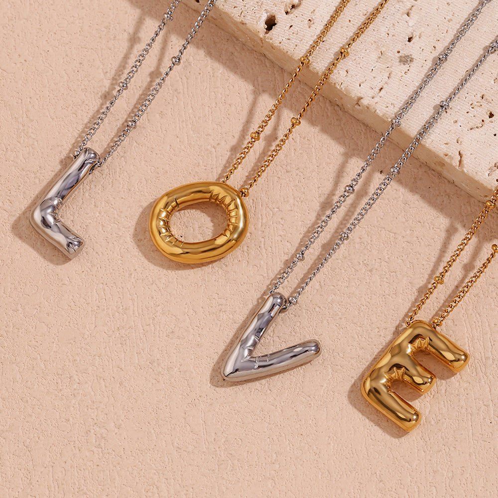 Aurelia Balloon Initial Necklace - Pendant Necklaces