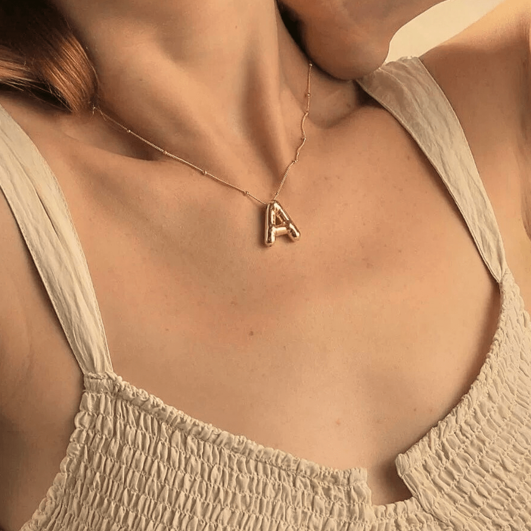 Aurelia Balloon Initial Necklace - Pendant Necklaces