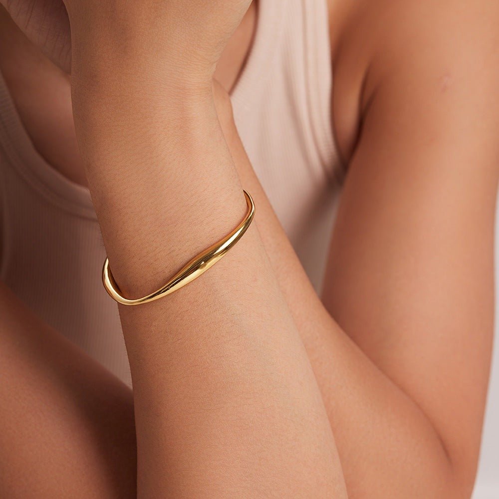 Aurora Sculpted Open Bangle - Bangles