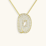 Bubble Initial Diamond Necklace - Pendant Necklaces