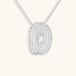 Bubble Initial Diamond Necklace - Pendant Necklaces