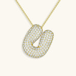 Bubble Initial Diamond Necklace - Pendant Necklaces