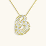 Bubble Initial Diamond Necklace - Pendant Necklaces