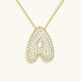 Bubble Initial Diamond Necklace - Pendant Necklaces