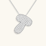 Bubble Initial Diamond Necklace - Pendant Necklaces