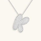 Bubble Initial Diamond Necklace - Pendant Necklaces