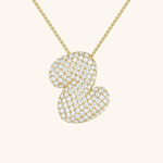 Bubble Initial Diamond Necklace - Pendant Necklaces