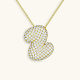Bubble Initial Diamond Necklace - Pendant Necklaces