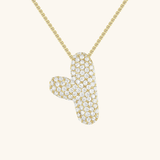 Bubble Initial Diamond Necklace - Pendant Necklaces