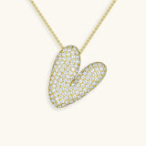 Bubble Initial Diamond Necklace - Pendant Necklaces
