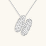 Bubble Initial Diamond Necklace - Pendant Necklaces