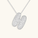 Bubble Initial Diamond Necklace - Pendant Necklaces