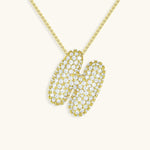 Bubble Initial Diamond Necklace - Pendant Necklaces