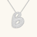 Bubble Initial Diamond Necklace - Pendant Necklaces