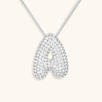 Bubble Initial Diamond Necklace - Pendant Necklaces