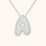 Bubble Initial Diamond Necklace - Pendant Necklaces