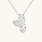Bubble Initial Diamond Necklace - Pendant Necklaces