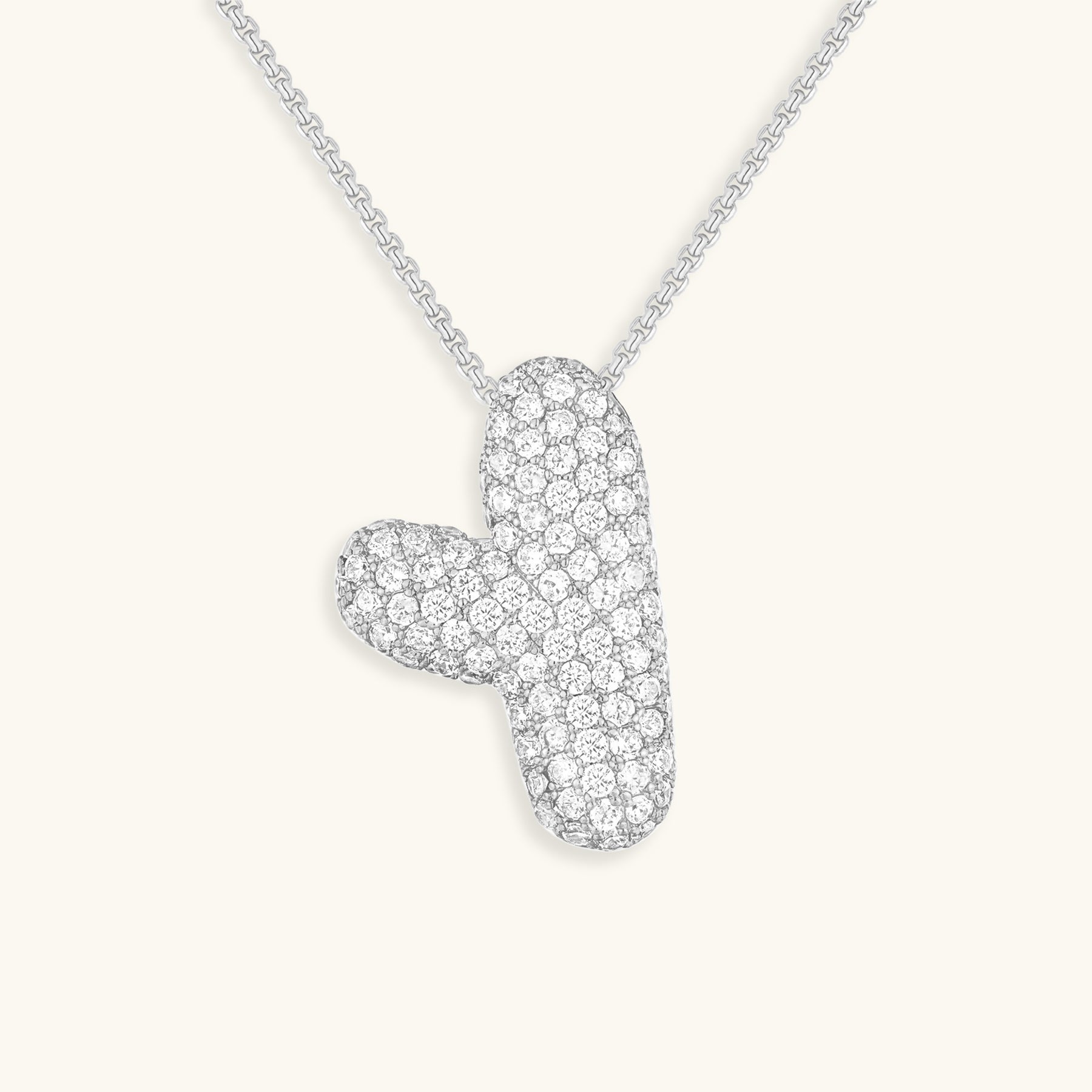 Bubble Initial Diamond Necklace - Pendant Necklaces