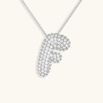 Bubble Initial Diamond Necklace - Pendant Necklaces