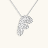 Bubble Initial Diamond Necklace - Pendant Necklaces