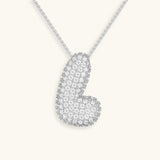 Bubble Initial Diamond Necklace - Pendant Necklaces