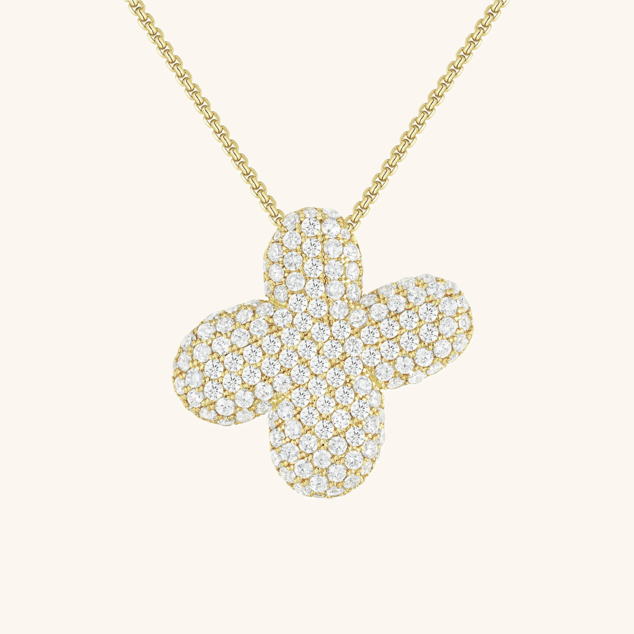 Bubble Initial Diamond Necklace - Pendant Necklaces