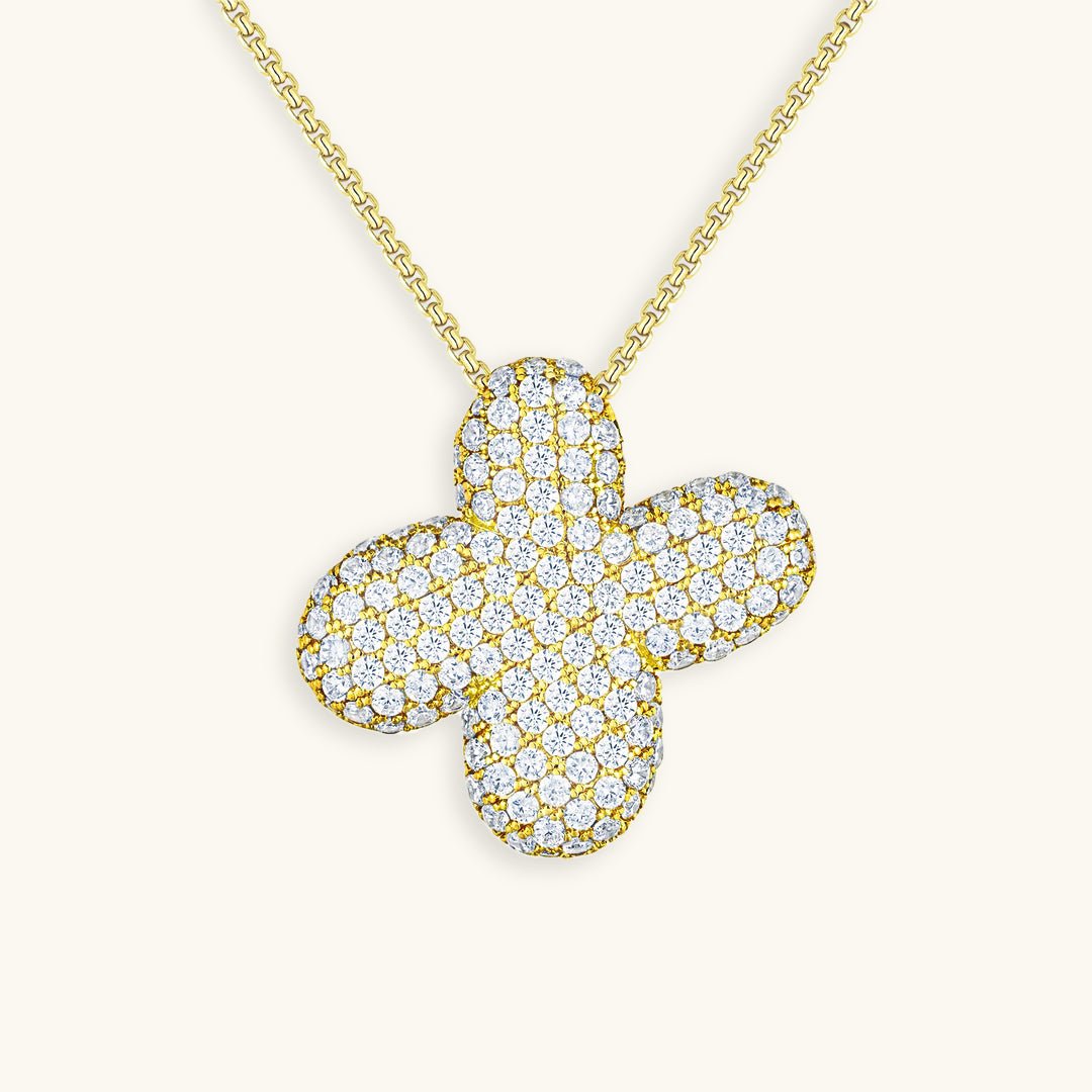 Bubble Initial Diamond Necklace - Pendant Necklaces
