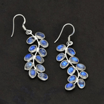 Cascading Moonstone Leaf Drop Earrings in Sterling Silver - Earrings