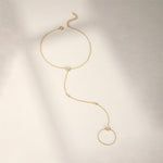 Celeste Dainty Crystal Hand Chain Bracelet - Chain & Link Bracelets