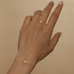 Celeste Dainty Crystal Hand Chain Bracelet - Chain & Link Bracelets