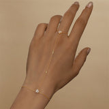 Celeste Dainty Crystal Hand Chain Bracelet - Chain & Link Bracelets