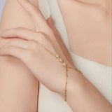 Celeste Dainty Gold Hand Chain Bracelet - Chain Bracelets