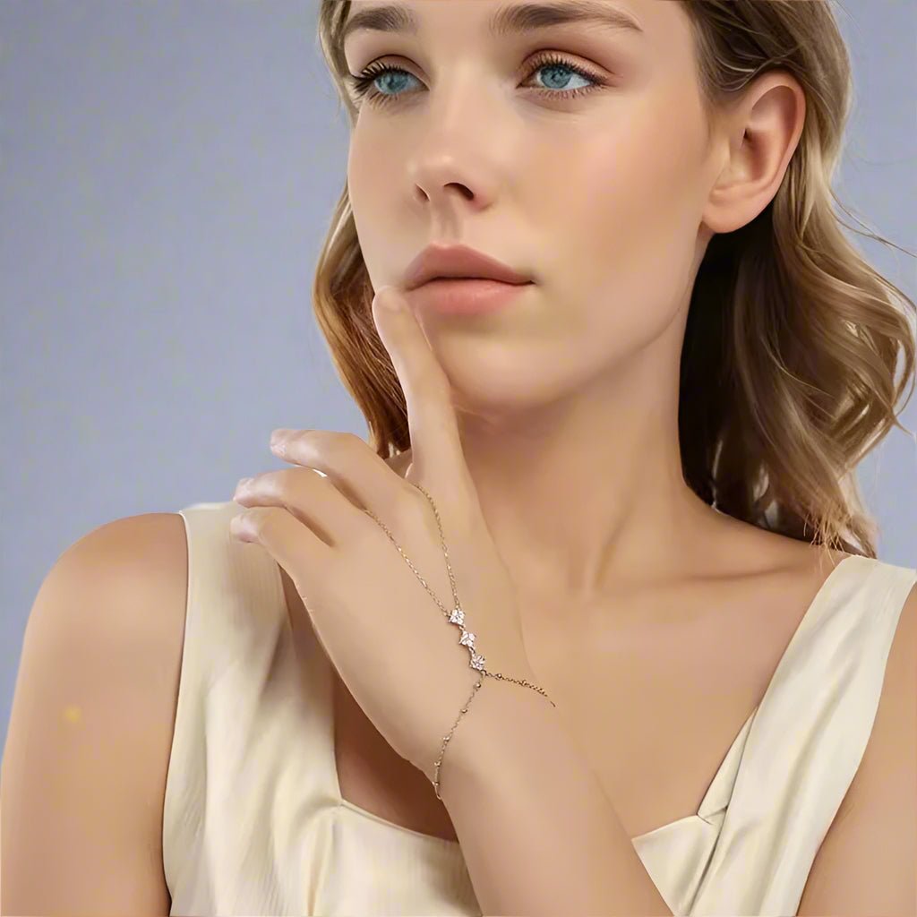 Celeste Dainty Gold Hand Chain Bracelet - Chain Bracelets