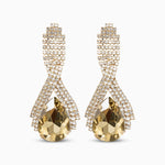 Champagne Teardrop Crystal Drop Earrings - Earrings