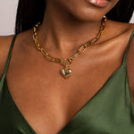 Chunky Heart Pendant Toggle Necklace - Necklaces