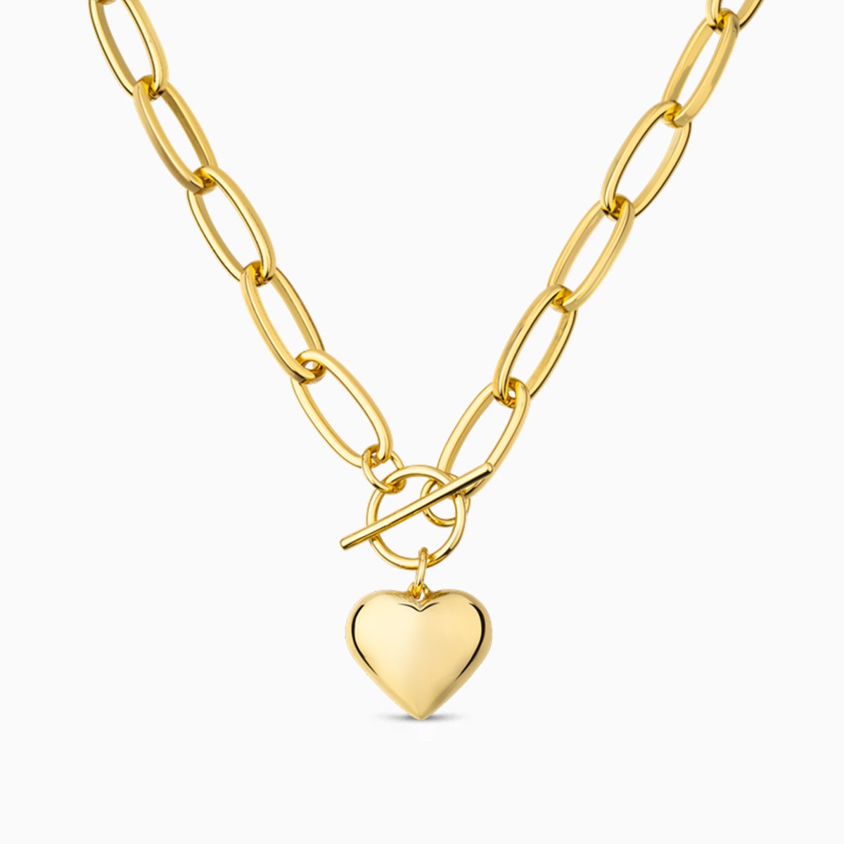 Chunky Heart Pendant Toggle Necklace - Necklaces