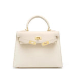 Cindy Leather Top Handle Satchel Bag – Classic Flap Crossbody Handbag for Women - Women's Satchel Bags & Top Handle Handbags